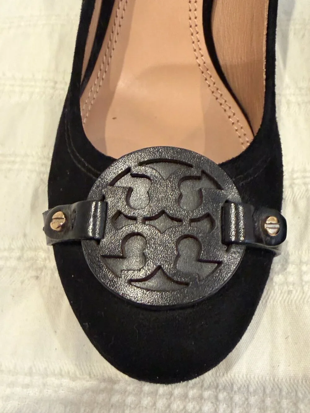 Tory Burch Mini Miller 85mm Suede Pumps Black Size 8M